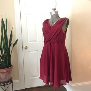 NWOT drapey dark red dress